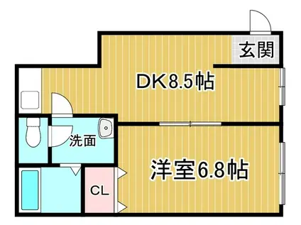 ファンタジア2002(1DK/3階)の間取り写真