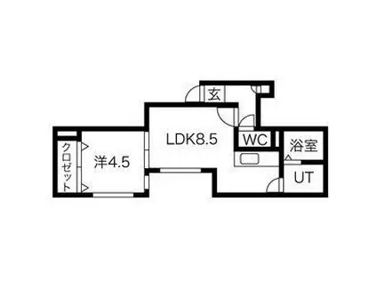 エヴァンス四番館(1LDK/2階)の間取り写真
