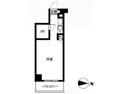 中島ICハイツ(ワンルーム/2階)の間取り写真