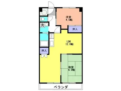 サンハイツ陽光台パート2(2LDK/5階)の間取り写真