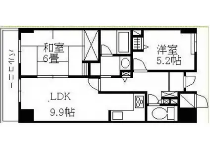 ファミールタワープラザ岡山イーストタワー(2LDK/14階)の間取り写真