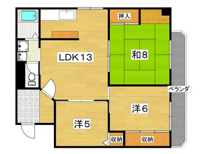 グロース寝屋川I(3LDK/3階)の間取り写真