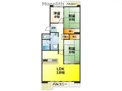 泉北城山台2丁27号棟(3LDK/3階)の間取り写真