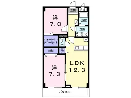 アルカンシエル(2LDK/3階)の間取り写真