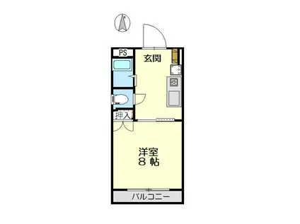 スリーパーシモンズパレス(1K/1階)の間取り写真