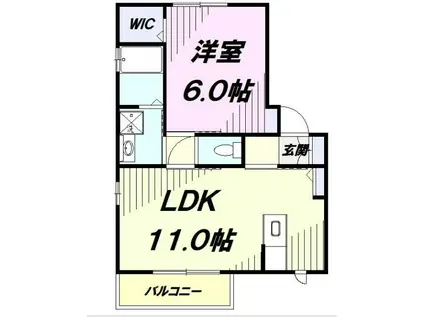 グローリエ(1LDK/2階)の間取り写真