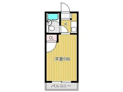 コーニッシュアビコII(1K/3階)の間取り写真