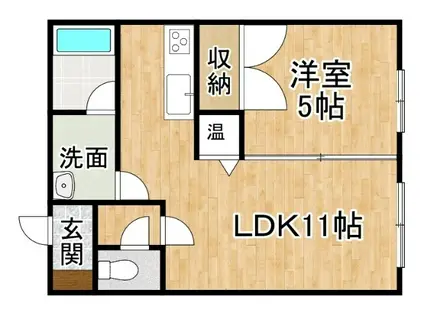 PARK HOUSE(1LDK/2階)の間取り写真