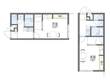 レオパレス向日葵(1K/2階)の間取り写真