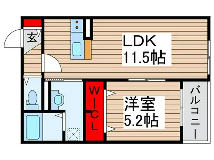 サンシャイン稔台(1LDK/1階)の間取り写真