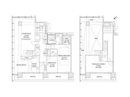 松竹スクエアレジデンス(2SLDK/20階)の間取り写真