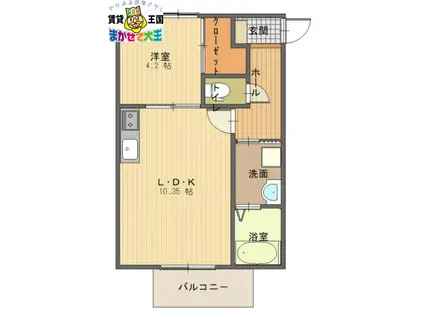 ファイブスターレジデンス石神(1LDK/2階)の間取り写真