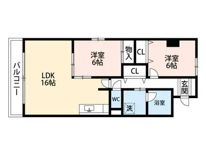 シティプラザ浜松(2LDK/3階)の間取り写真