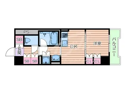 エル・セレーノ大阪天神橋(1DK/8階)の間取り写真