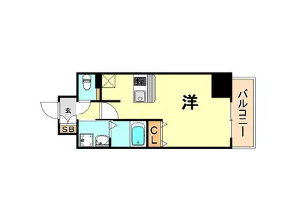 プレサンス三宮フラワーロード(ワンルーム/8階)の間取り写真