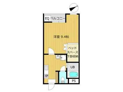 フェリオ五福(1K/3階)の間取り写真