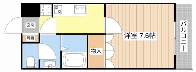 メゾフォルテ(1K/2階)の間取り写真