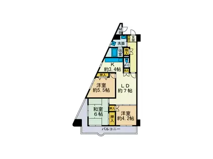 メゾン・デ・ヴィレ(3LDK/3階)の間取り写真