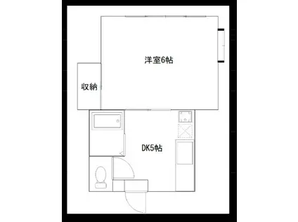 エトワール北柏(1DK/1階)の間取り写真