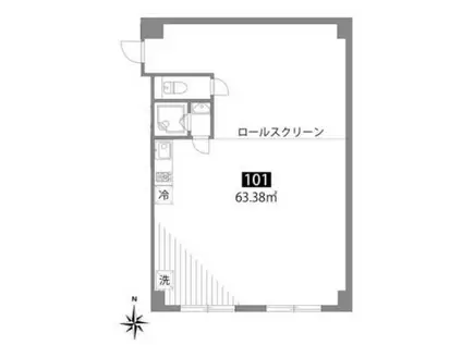 グランヒルズ西新宿(ワンルーム/1階)の間取り写真