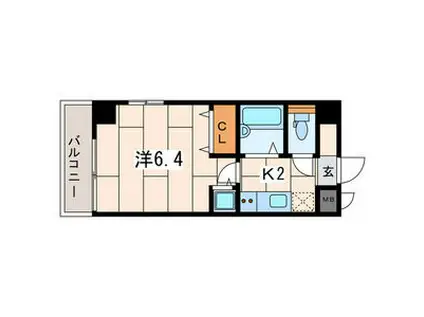 横浜翠葉BUILDINGI(1K/6階)の間取り写真