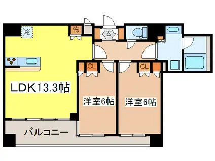 ニューシティアパ-トメンツ西大島(2LDK/11階)の間取り写真