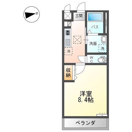プレシャスワン翔(1K/2階)の間取り写真