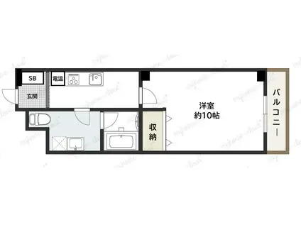 ミワパラディ荒本西(1K/7階)の間取り写真