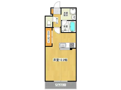 プラウディア上之園(ワンルーム/5階)の間取り写真