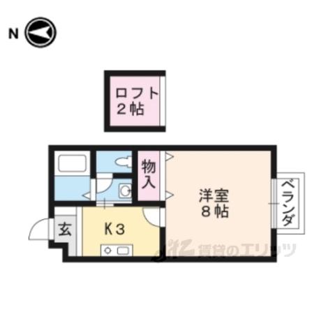 FLEUR OGI(1K/2階)の間取り写真