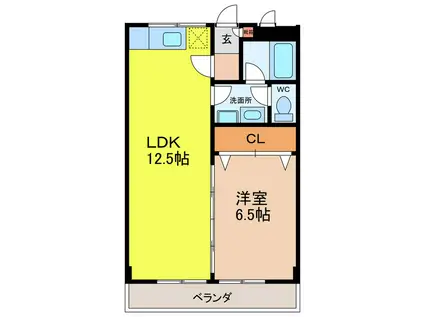 メゾン静華(1LDK/2階)の間取り写真