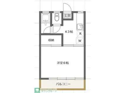 第2杉山荘(1K/2階)の間取り写真