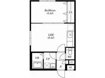 シンエービル(1LDK/3階)の間取り写真