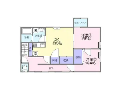 R456(2DK/2階)の間取り写真