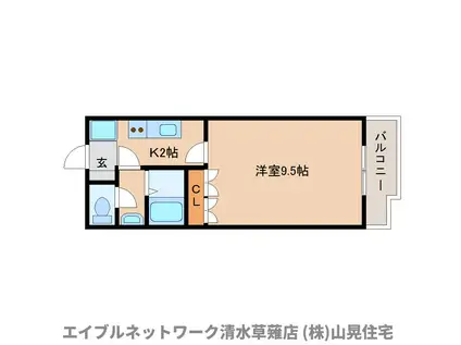 ビーアンビ(1K/1階)の間取り写真