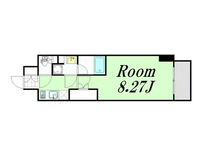 ミヤレジデンス新町(1K/11階)の間取り写真