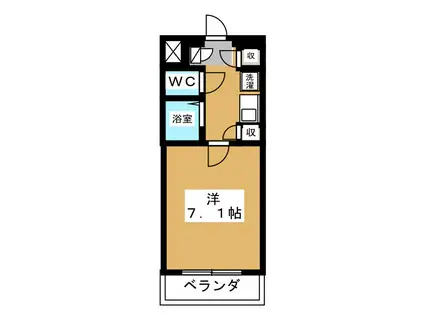 シャコンヌ大南(1K/2階)の間取り写真