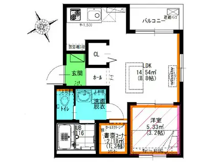 NEW NORMAL 51(1LDK/2階)の間取り写真