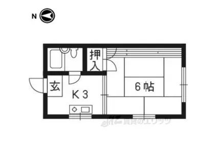 グリシーヌ丹波橋(1K/3階)の間取り写真
