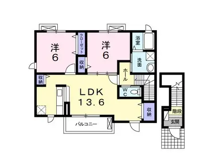 サンガーデンII(2LDK/2階)の間取り写真