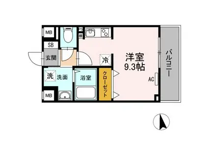 SOLANA(ワンルーム/4階)の間取り写真