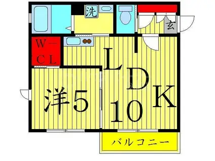 ラフィーネコートアヤセ(1LDK/2階)の間取り写真