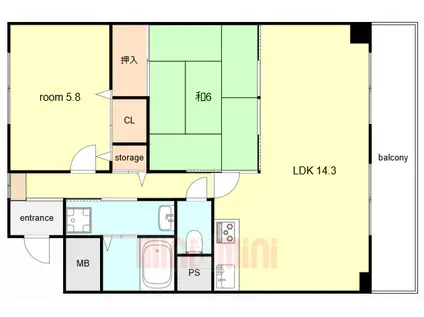 フォーラムノリタケ2(2LDK/3階)の間取り写真