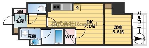 アーバネックス天満橋FRONT(1DK/13階)の間取り写真