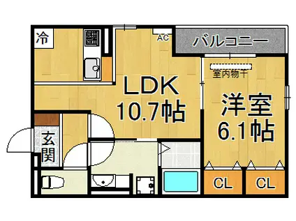 ルミナーレ(1LDK/2階)の間取り写真