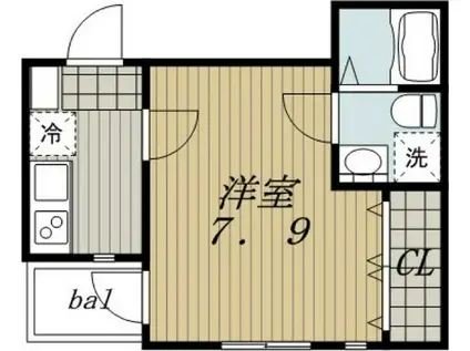 PRIME II(1K/2階)の間取り写真