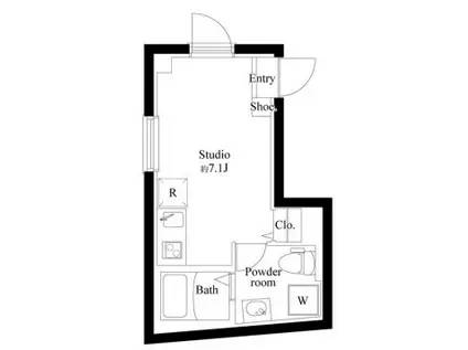 プランドール北千住(ワンルーム/3階)の間取り写真