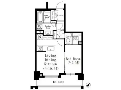 オープンレジデンシア西日暮里道灌山ヒルズ(1LDK/4階)の間取り写真