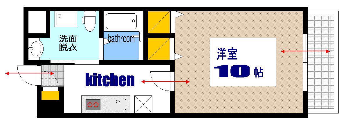 ウイング金屋町ステーションサイド(1K/2階)の間取り写真