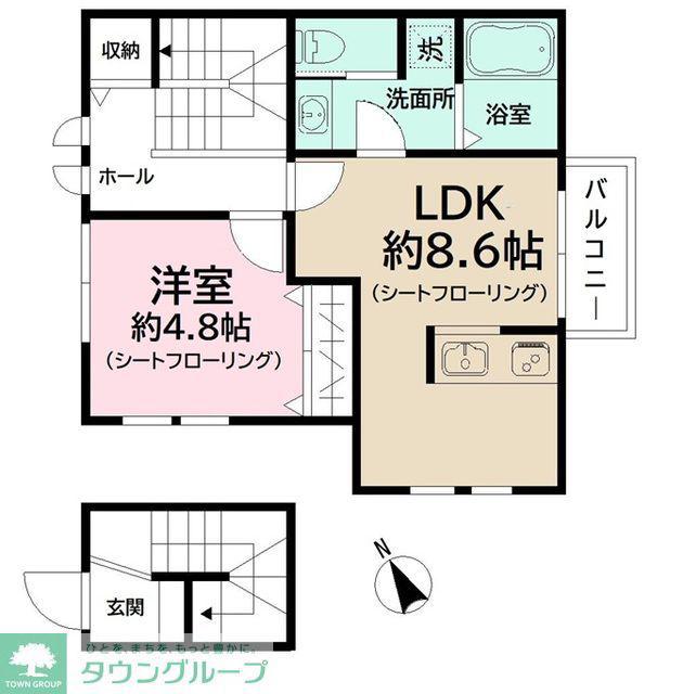 NEXT-Y(1LDK/2階)の間取り写真